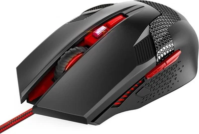 TECKNET Wired Gaming Mouse, 8000 DPI Adjustable Optical Sensor 6 Button, Red  - Image 1 of 4