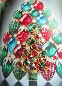 CHRISTMAS IN JULY! VINTAGE CHRISTMAS TREE PIN, PENDANT, CHRISTMAS TREE PINS BOOK - Picture 1 of 2