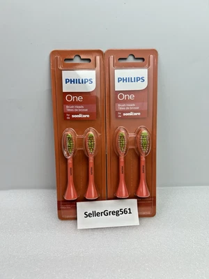 Cabezales de cepillo Philips One de Sonicare 2-2 paquetes Miami Coral cepillo de dientes de repuesto Foto 1 de 4