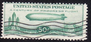 US Scott C18 old 50c "Baby Zepp" Zeppelin air mail stamp U/F CV $50 - Picture 1 of 1