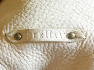 COLE HAAN VILLAGE PAILETTE IN PALE CAMEL COLOR PEBBLED LEATHER W/ROLLED HANDLES - Picture 1 of 20