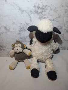 2x Scentsy Buddy Plush Fuzzy Black/White Lamb 17” & 8" Monkey - Picture 1 of 12