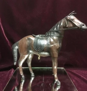LG VTG. Leather Wrapped Horse figure figurine Statue Decor. - Picture 1 of 12