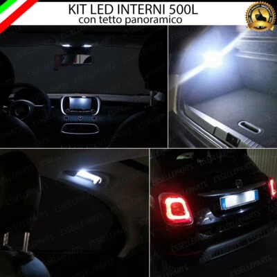 KIT LED INTERNI COMPLETO FIAT 500L CON TETTO PANORAMICO + LUCI TARGA LED 6000K - Immagine 1 di 4