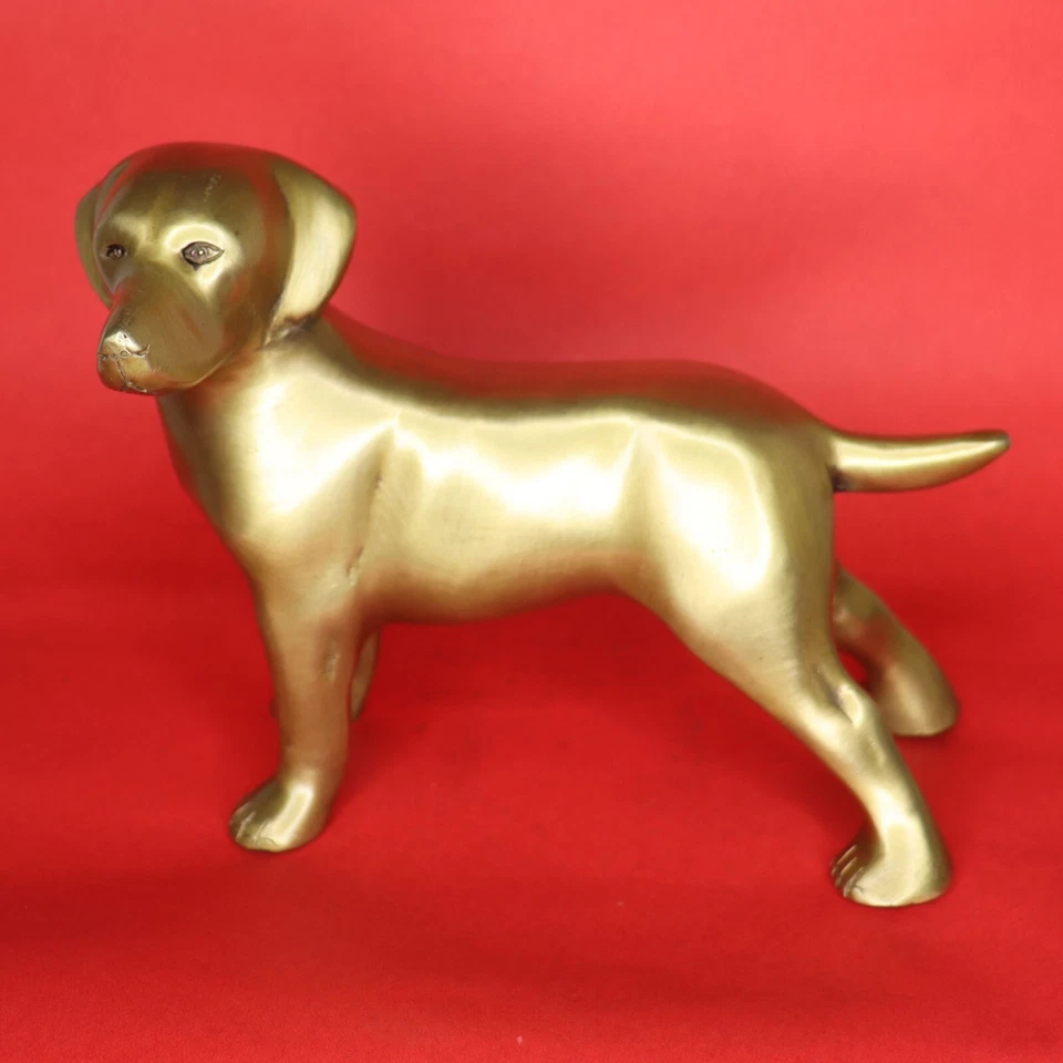 Estatuilla de perro de latón hecha a mano estilo victoriano escultura figura estatua de Feng Shui Foto 1 de 4