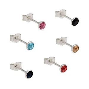 Single Ohrstecker In 7 Farben Ohrring 4,0mm Kelch Cubic Zirkonia Damen Einzel - Picture 1 of 8