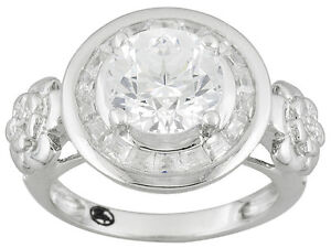 Bella Luce (R) 4.17ctw Round Rhodium Plated Sterling Silver Ring