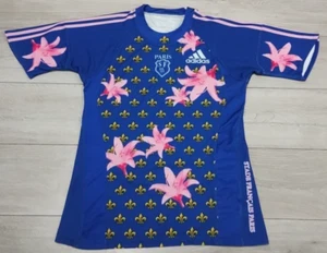 Stade Francais Paris Rugby Home Shirt 2008/2009 - Adidas Large L Jersey Blue Top - Picture 1 of 9