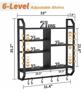 Gaming Floating Shelves with LED Illumination and 6 Hooks (read description) - Picture 1 of 3