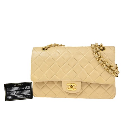 Borsa a tracolla CHANEL Materasso 25 catena doppia patta in pelle BE vintage 804RJ773