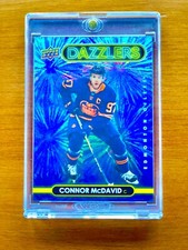 Connor McDavid RARE BLUE REFRACTOR INVESTMENT CARD SSP UPPER DECK OILERS MINT