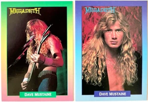 DAVE MUSTAINE ~ MEGADETH 2 CARDS Brockum RockCards 1991 USA 1st Ed. 34Yrs! - Bild 1 von 5