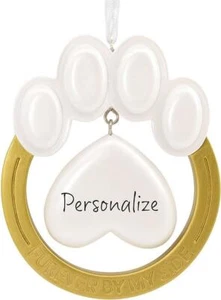 Hallmark Personalized Pet Bereavement Paw Print Memorial Christmas Tree Ornament - Picture 1 of 5