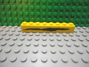 Lego 1 Yellow 1x8 brick with sticker of design - Picture 1 of 1