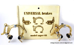 Luxury Vintage UNIVERSAL SUPER 68 70S BRAKES CLIPS CALIPERS GOLD PLATED WBOX - Picture 1 of 15