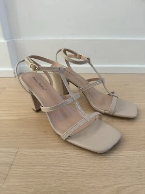 Nuevos Tacones Pierre Dumas Ariana - Desnudo Talla 8.5 Minimalista Neutro Foto 1 de 4