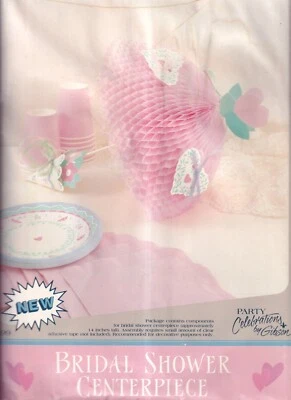 CENTRO DE DUCHA NUPCIAL PARAGUAS ROSA PANAL DE GIBSON VINTAGE {N5} Foto 1 de 3