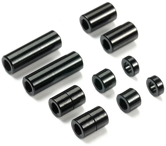 Tamiya 95481 Mini 4wd Aluminum Spacer Set (12/6.7/6/3/1.5mm 2pcs Each) (Black) - Immagine 1 di 1