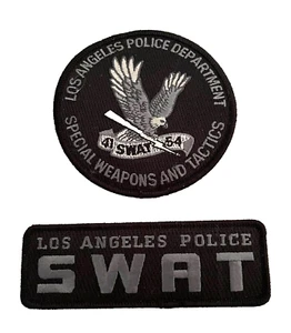 Los Angeles Swat Police 2-teiliges Set schwarzer Patch & Weste Riemen (PD5) - Bild 1 von 4