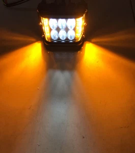 1x 4 inch 45W Work Cube LED Work Light Bar White & Amber Strobe Lamp For ATV 4WD - Picture 1 of 11