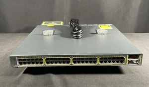 Cisco WS-C3750E-48PD-EF 48 Port Gigabit PoE Ethernet Switch -Same Day Shipping - Picture 1 of 5