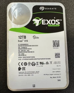 Seagate Exos X16 12TB 7.2K SAS 12Gb/s 3.5" Internal HDD ST12000NM002G - Afbeelding 1 van 2