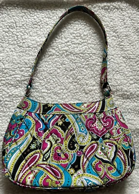 BOLSO DE MANO VERA BRADLEY ZOE EDICIÓN LIMITADA SEDA AZUL LIMA VERDE FLOR Foto 1 de 4