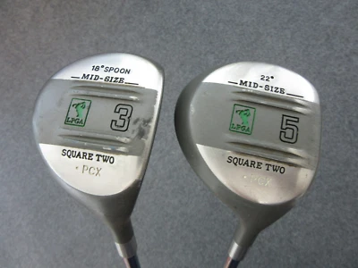 Square Two LPGA PCX 中型球杆 3 & 5 Stell 球杆女士右手高尔夫球杆 — 第 1/4 张图片