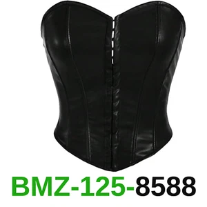 MakeMeChic Women's Corset Tube Tops Faux PU Leather Going Out Strapless, Small - Picture 1 of 5