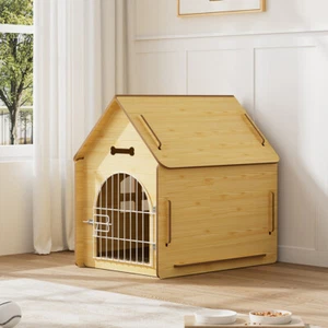 Wooden Puppy Cage Small Dog / Cat Crate Pet Kennel House with Iron Door Indoor - Picture 1 of 14