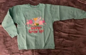DISNEY TINKER BELL Mint Green Sweatshirt Pullover Girls Medium 7-8 NWT - Picture 1 of 5
