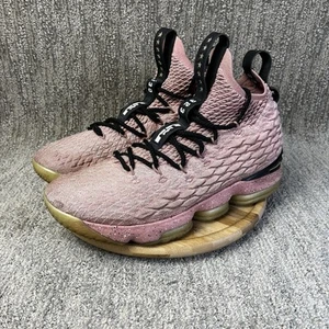 Nike LeBron 15 Hollywood Pink Men’s Size 11.5 Black Suede Gold White 897650-600 - Picture 1 of 15