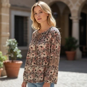 Lucky Brand Damen Blumen Langarm Bauern Boho Bluse Größe 2XL - Bild 1 von 5