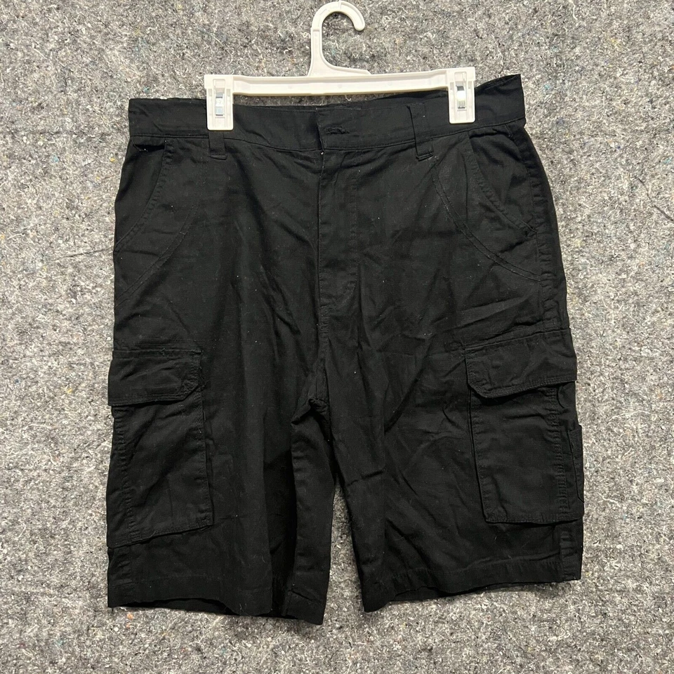 Pantalones Cortos London Fog Hombres 34 Negros Verano Informales Bolsillos de Viaje Botón Carga Foto 1 de 4