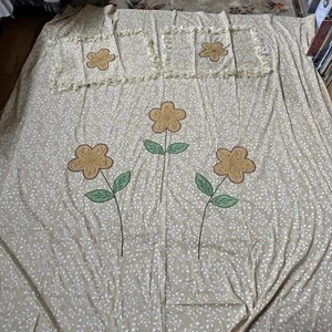 Vintage Lightweight Queen Comforter 89x96 Coverlet & 2 Shams Flowers - Picture 1 of 12