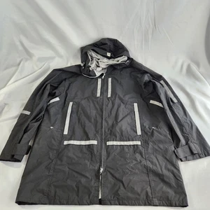 XL Marithe Francois Girbaud Rain Coat Jacket Hood PVC Nylon 35527 - Picture 1 of 6