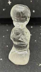 Vintage Fenton Glass Praying Boy Figurine Clear Glass 4" Head Glued 1980's - Picture 1 of 8