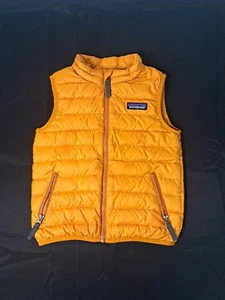 Patagonia Toddler Down Puffer Vest Unisex Orange Quilted Size 3T - Picture 1 of 14