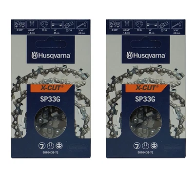 Nueva cadena genuina OEM Husqvarna 581643672 18" SP33G paso .325" calibre .050 2-P Foto 1 de 4