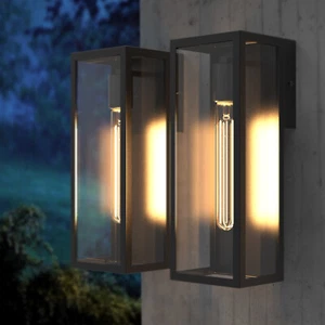 2X Garden Wall Lamp Indoor & Outdoor Vintage Porch Yard Wall Light IP44 Black - Picture 1 of 7