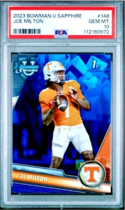 JOE MILTON PSA 10 - 2023 Bowman University Chrome Sapphire GEM MINT - COWBOYS - Picture 1 of 2