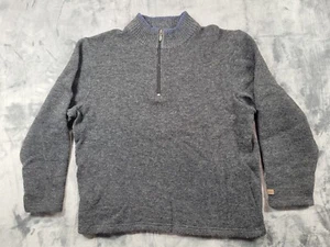 Pendleton 1/4 Zip Sweater Men's Med Gray Lambs Wool Camp Outdoors Preppy Winter  - Picture 1 of 9