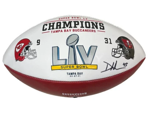 Devin White Autographed/Signed Tampa Bay Buccaneers Super Bowl LV 55 Football Cover