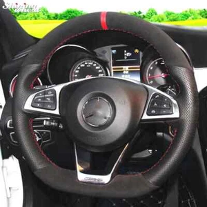 Genuine Leather Steering Wheel Cover for Mercedes-Benz C200 CLA220 B250 B260 - Picture 1 of 4