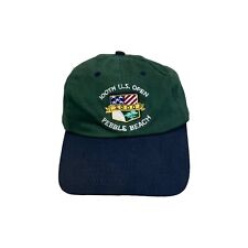 Vtg Pebble Beach 2000 100th US Open Hat Strap Back Green Twill Golf Cap Logo