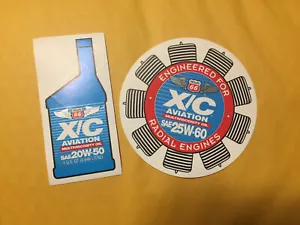 NOS Vntg Advertising Vinyl Decal Stickers Phillips 66 X/C Aviation Oil Set of 2 - Picture 1 of 9