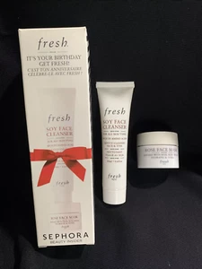 Fresh Gift Set of Soy Face Cleanser 20mL & Rose Face Mask 15mL NIB - Sephora - Picture 1 of 8