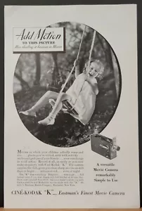 1933 Cine Kodak K Eastman Filmkamera Printwerbung Tele - Bild 1 von 1