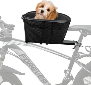 Dog Bike Basket Carrier Soft-Sided Pet Travel Bag with Safety Strap Up to 15lbs - Picture 1 of 11