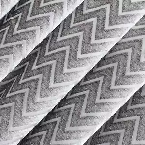 Silver Chevron Velvet Fabric By The Yard, Jacquard Velvet Fabric, Upholstery - Picture 1 of 9